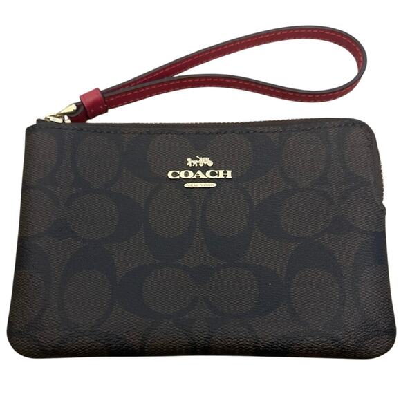 COACH Signature Canvas Corner Zip Wristlet mint condition never used - Picture 1 of 4